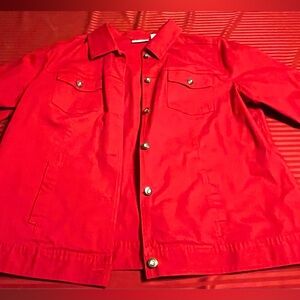 Pre-Owned Red Denim & Company Red Jean Jacket